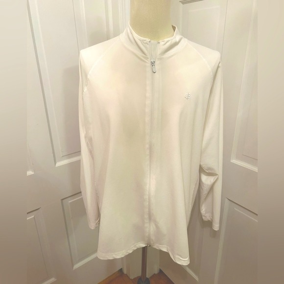 Coolibar UPF 50+‎ Full Zip Sun Protection Jacket Men's XXL White - Picture 1 of 8